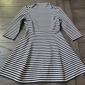 Kate Spade Broome Street Boatneck Dress Sz Small Black/White Striped Nautical